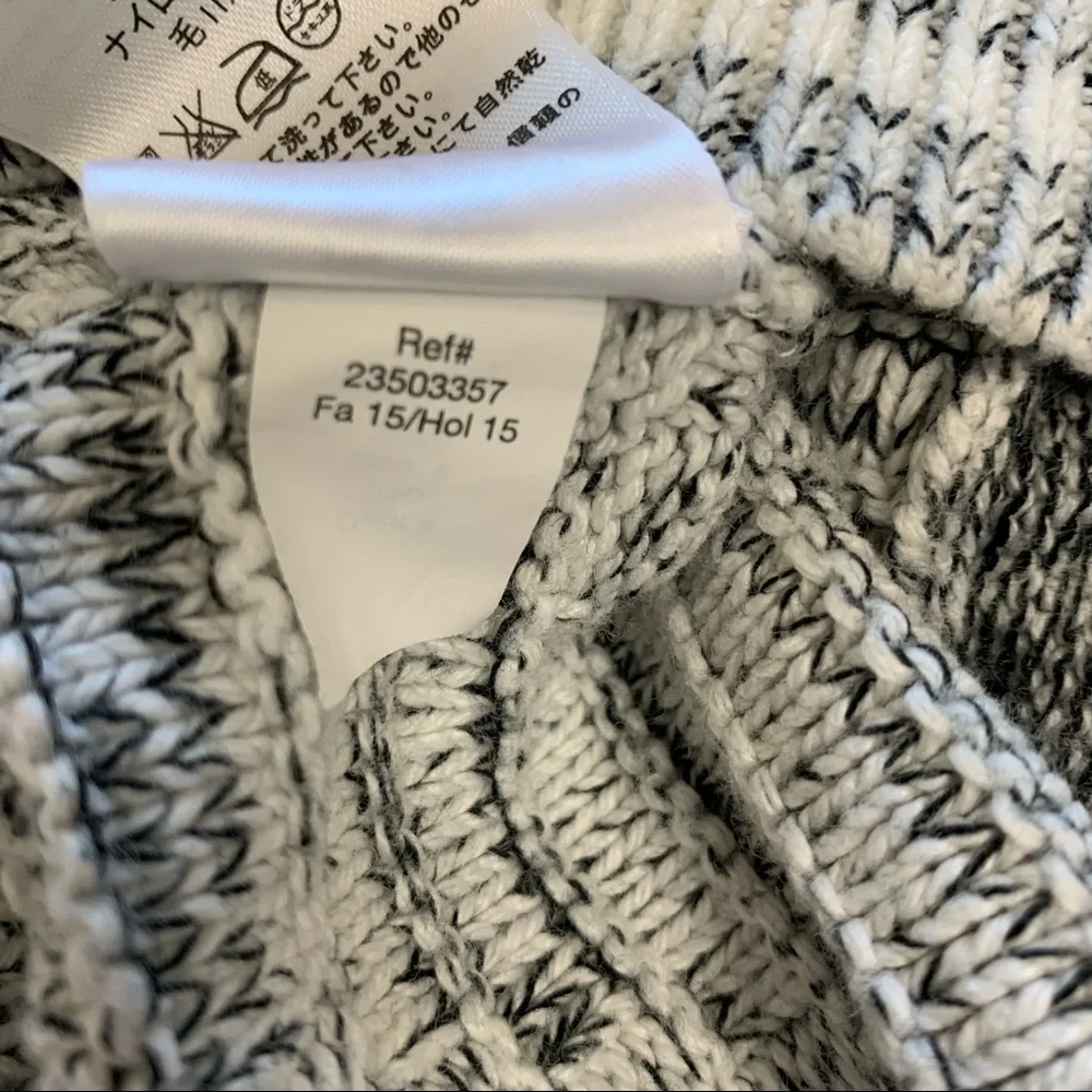 Eddie Bauer Womens Marled Gray Black Shawl Collar Zip Cardigan Sweater‎ M 9646
